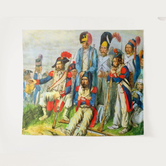 circa 1796 soldaten van Napoleon Wandkleed (Voorkant (horizontaal))