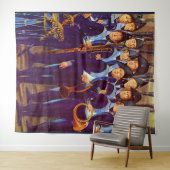 Circa 1800 Europese muzikanten drukken hun papiere Wandkleed (In Situ (horizontaal))