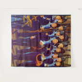 Circa 1800 Europese muzikanten drukken hun papiere Wandkleed (Voorkant (horizontaal))