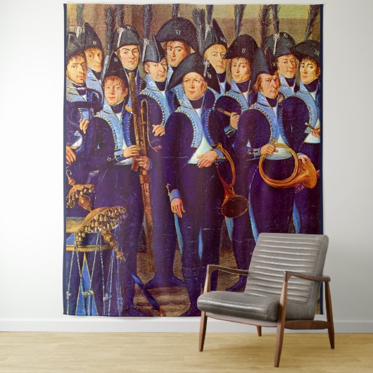 Circa 1800 Europese muzikanten drukken hun papiere Wandkleed (In situ)