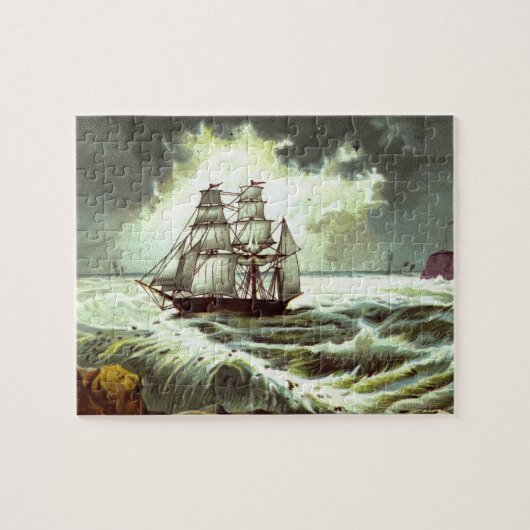 Circa 1880: een kerstkaartje legpuzzel (Horizontaal)