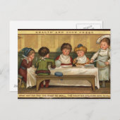 Circa 1880: Een maaltijd bij Kerstmis Feestdagenkaart (Voorkant / Achterkant)