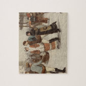 Circa 1899: IJskisters die van Kerstmis genieten Legpuzzel (Verticaal)