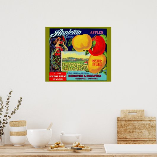 circa 1900 Appleton Apples Poster (Keuken)