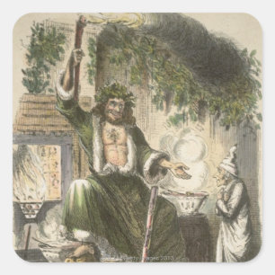 Circa 1900: De kerstpresentator Vierkante Sticker