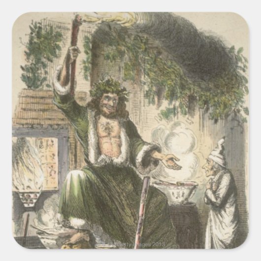 Circa 1900: De kerstpresentator Vierkante Sticker (Voorkant)