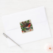 Circa 1900: Een traditionele kerstrover Vierkante Sticker (Envelop)