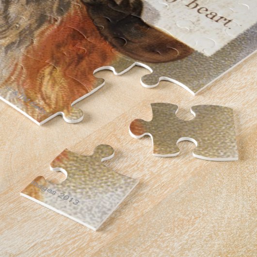Circa 1900: een vos bevat een kerstblad legpuzzel (Zijkant)