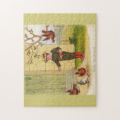 circa 1900 Het voederen van kippen Legpuzzel (Verticaal)