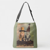 circa 1900 katten in petten RPPC Crossbody Tas (Achterkant)