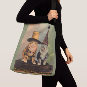 circa 1900 katten in petten RPPC Crossbody Tas
