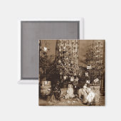 Circa 1900 kerstboom en speelgoedmagneet magneet (Voorkant / Achterkant)