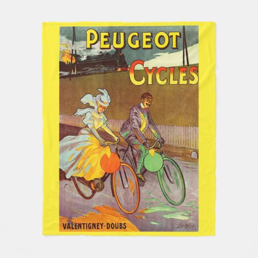 circa 1900 rijwielen en fietsen voor peugeot fleece deken (Voorkant)