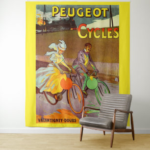 circa 1900 rijwielen en fietsen voor peugeot wandkleed