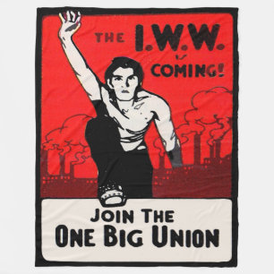 circa 1905 IWW wordt binnenkort gedrukt Fleece Deken