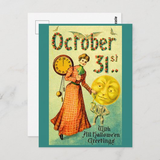circa 1905 October 31 with Halloween Greetings Briefkaart (Voorkant / Achterkant)