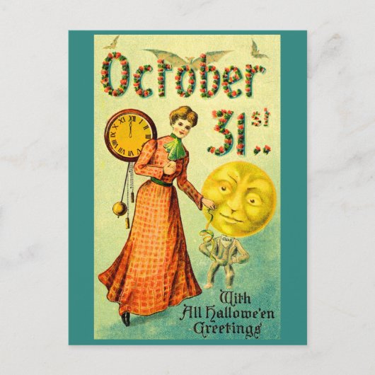 circa 1905 October 31 with Halloween Greetings Briefkaart (Voorkant)