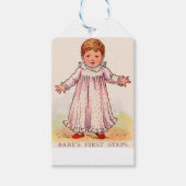 circa 1910 Baby eerste stappen Cadeaulabel (Voorkant)