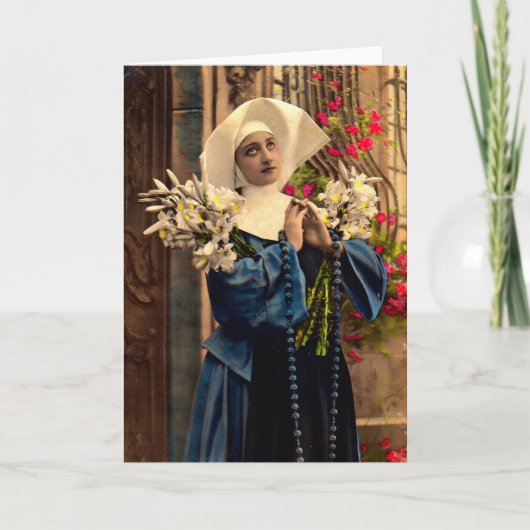 circa 1910 blauwe nun kaart (Voorkant)