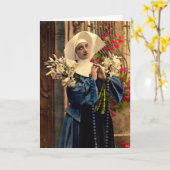 circa 1910 blauwe nun kaart (Gele Bloem)