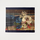 circa 1910 blauwe nun wandkleed (Voorkant (horizontaal))