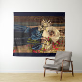 circa 1910 blauwe nun wandkleed (In Situ (horizontaal))