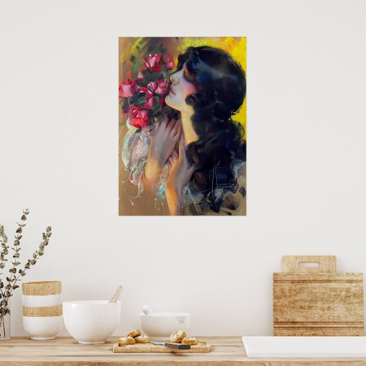 circa 1910 droom van rozen poster (Keuken)