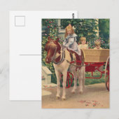 circa 1910 kinderen en paarden briefkaart (Voorkant / Achterkant)
