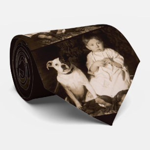 circa 1910 pitbull en baby RPPC afdruk Stropdas