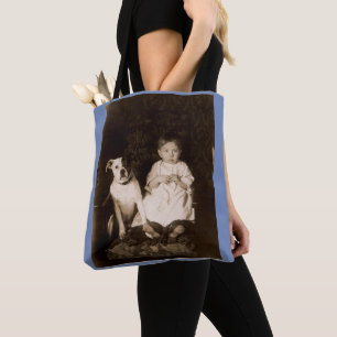 circa 1910 pitbull en baby RPPC Tote Bag