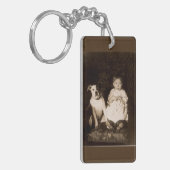 circa 1910 pitbull en baby sleutelhanger (Voorkant Links)