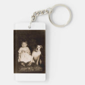 circa 1910 pitbull en baby sleutelhanger (achterkant)