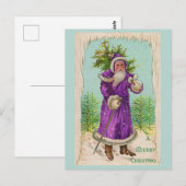 circa 1910 Santa Claus in paarse robe Briefkaart (Voorkant / Achterkant)
