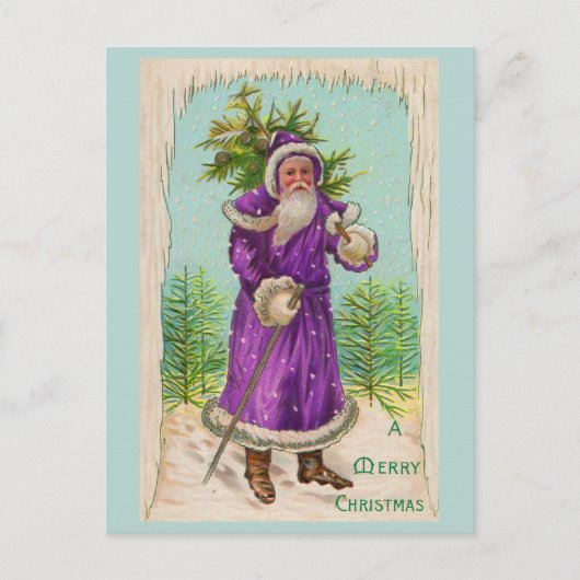 circa 1910 Santa Claus in paarse robe Briefkaart (Voorkant)