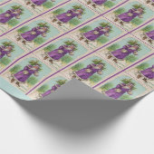 circa 1910 Santa Claus in paarse robe Cadeaupapier (Hoek)