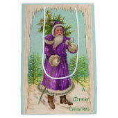 circa 1910 Santa Claus in paarse robe Medium Cadeauzakje (Achterkant)