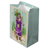 circa 1910 Santa Claus in paarse robe Medium Cadeauzakje (Achterkant Gekanteld)