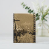Circa 1910 Sepia Railroad Tracks West Photo Train Briefkaart (Staand voorkant)