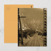 Circa 1910 Sepia Railroad Tracks West Photo Train Briefkaart (Voorkant / Achterkant)