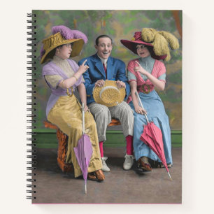 Circa 1910 Vaudeville artiesten print Notitieboek