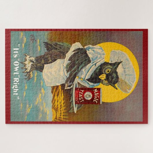 circa 1912 Magic Yeast owl en print Legpuzzel (Horizontaal)