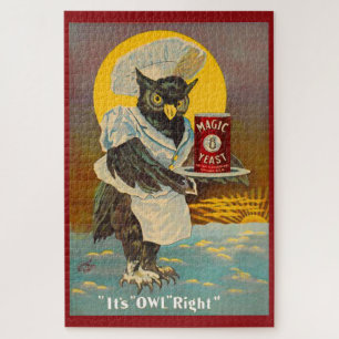 circa 1912 Magic Yeast owl en print Legpuzzel