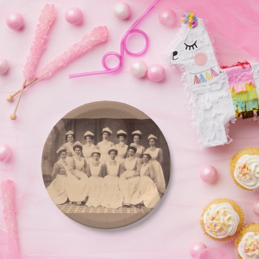 circa 1914 afgestudeerden in de verpleegkunde papieren bordje (Feest)