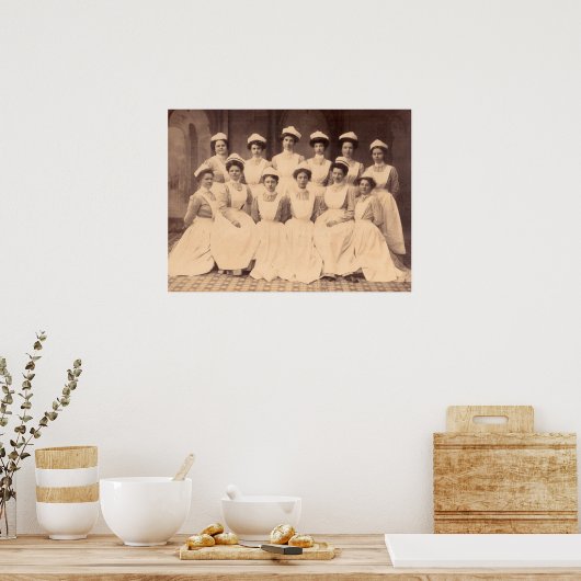 circa 1914 afgestudeerden in de verpleegkunde poster (Keuken)