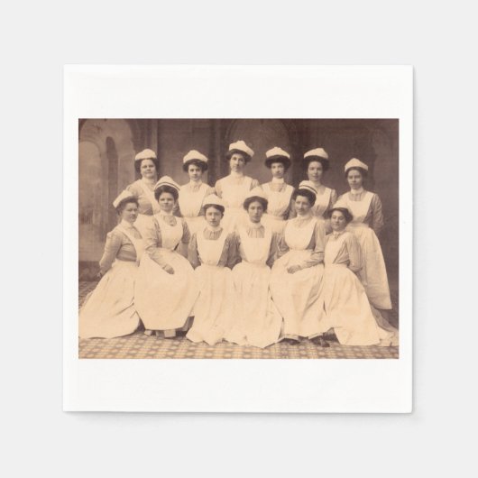 circa 1914 afgestudeerden in de verpleegkunde servetten (Voorkant)
