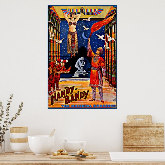 circa 1920 poster met handy-Bandy magiër (Keuken)