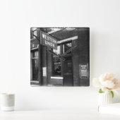 Circa 1925 Station Telegraph Old Black & White Vierkante Klok (Huis)