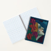 circa 1930 art deco vrouw print notitieboek (Binnen)