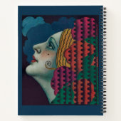 circa 1930 art deco vrouw print notitieboek (Achterkant)