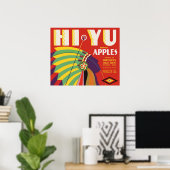 circa 1930 Hi Yu Apples krat label print (Thuiskantoor)